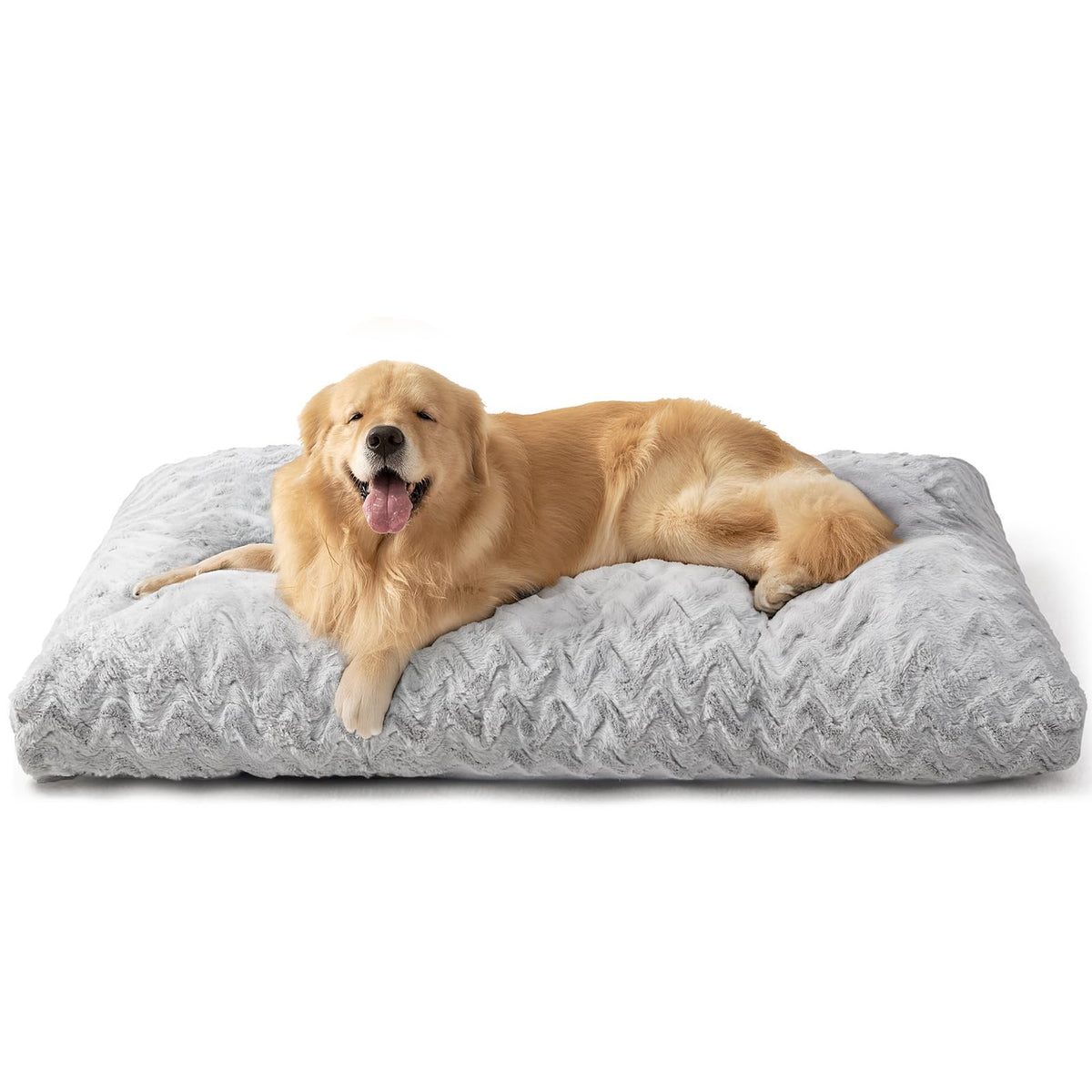 EHEYCIGA Washable Large Dog Bed for Crate, 35x23 Inch Pet Bed, Grey