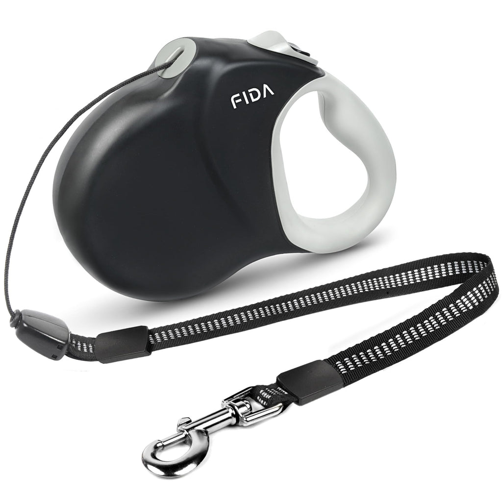 Fida Upgraded Retractable Dog Leash, 30ft, Heavy Duty, Black