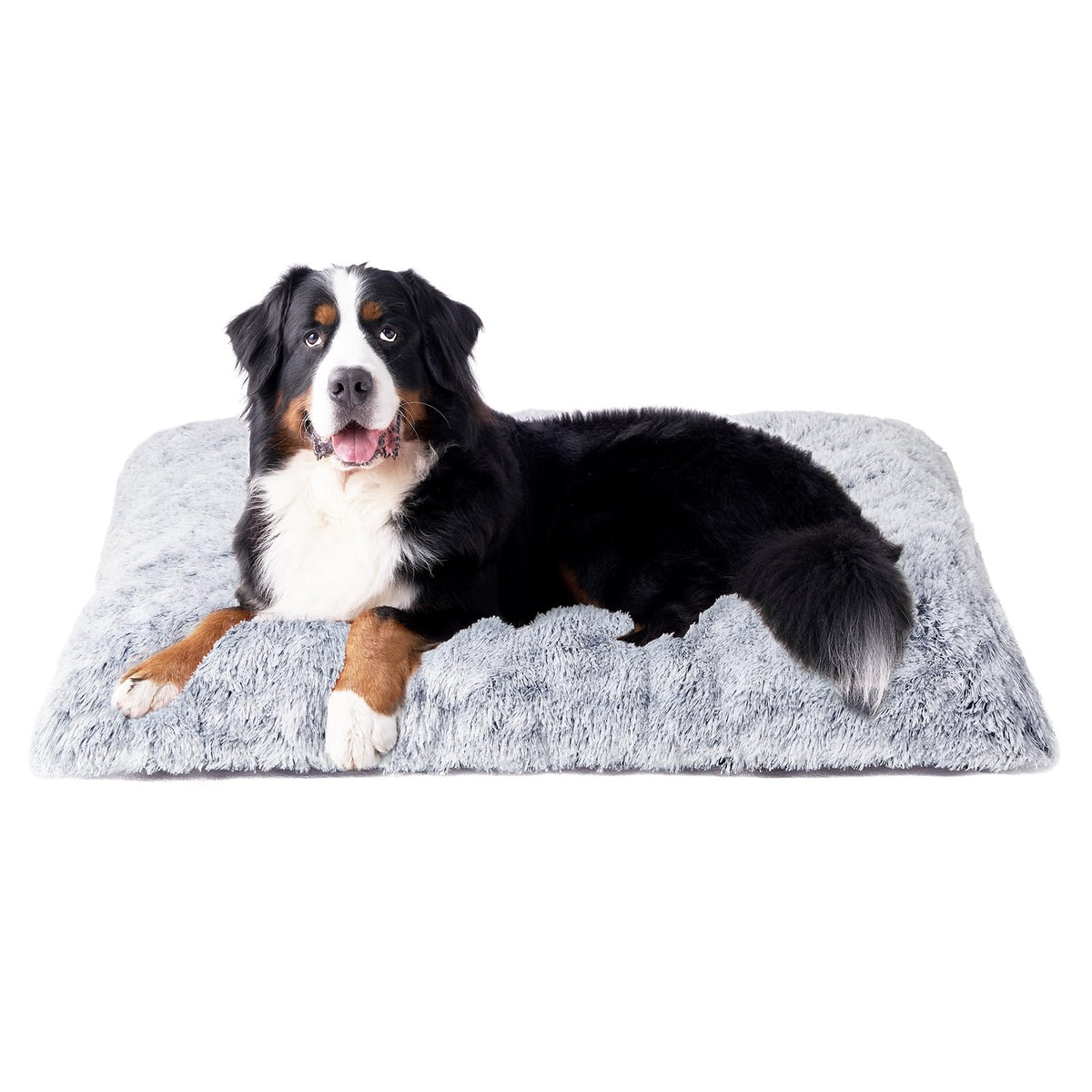 EHEYCIGA Fluffy Dog Crate Bed, Plush Extra Large Dog Pillow, Grey
