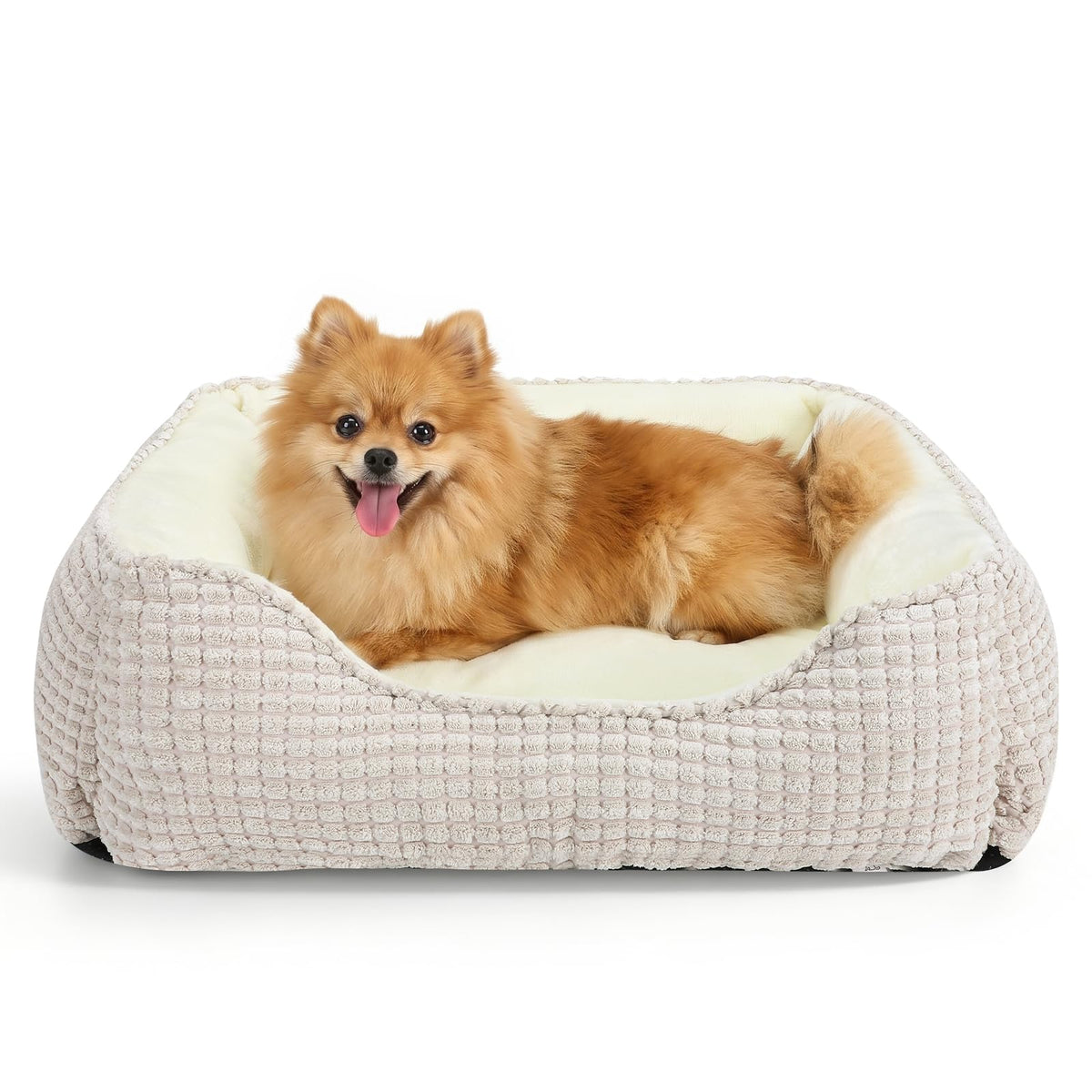 MIXJOY Dog Bed for Large Medium Small Dogs, Rectangle Washable Sleeping Puppy Bed, Soft Calming Cat Beds for Indoor Cats, Orthopedic Pet Sofa Bed, Anti-Slip Bottom with Multiple Size (20'', Grey)