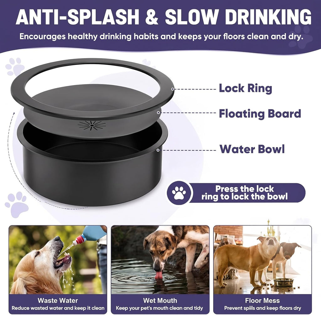 XIAZ Elevated Dog Bowls Large Breed Raised Dogs Bowl Stand Large/Medium Sized Dog Slow Feeder Dogs Bowls Food Water Stands 5 Heights Adjustable 9/11/12/14in Pet Feeder Dish Station