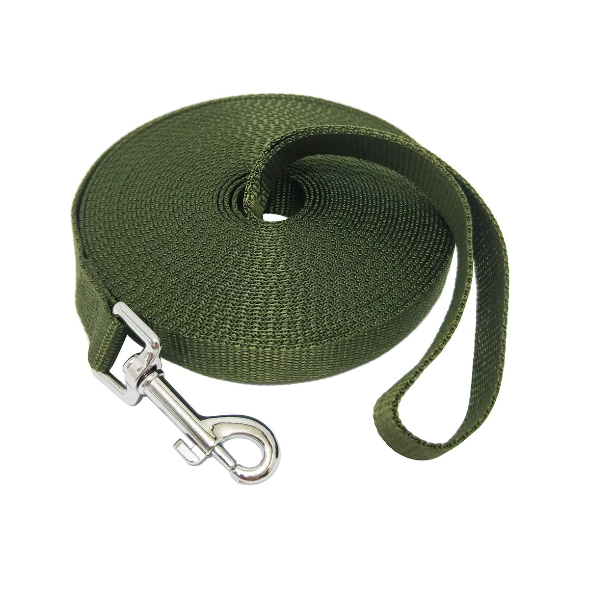 Nylon Training Dog Leash for Small Medium Large Dogs, 15ft 20ft 30ft 50ft Long Puppy Lead for Obedience Recall Training, Camping (20ft, Black)