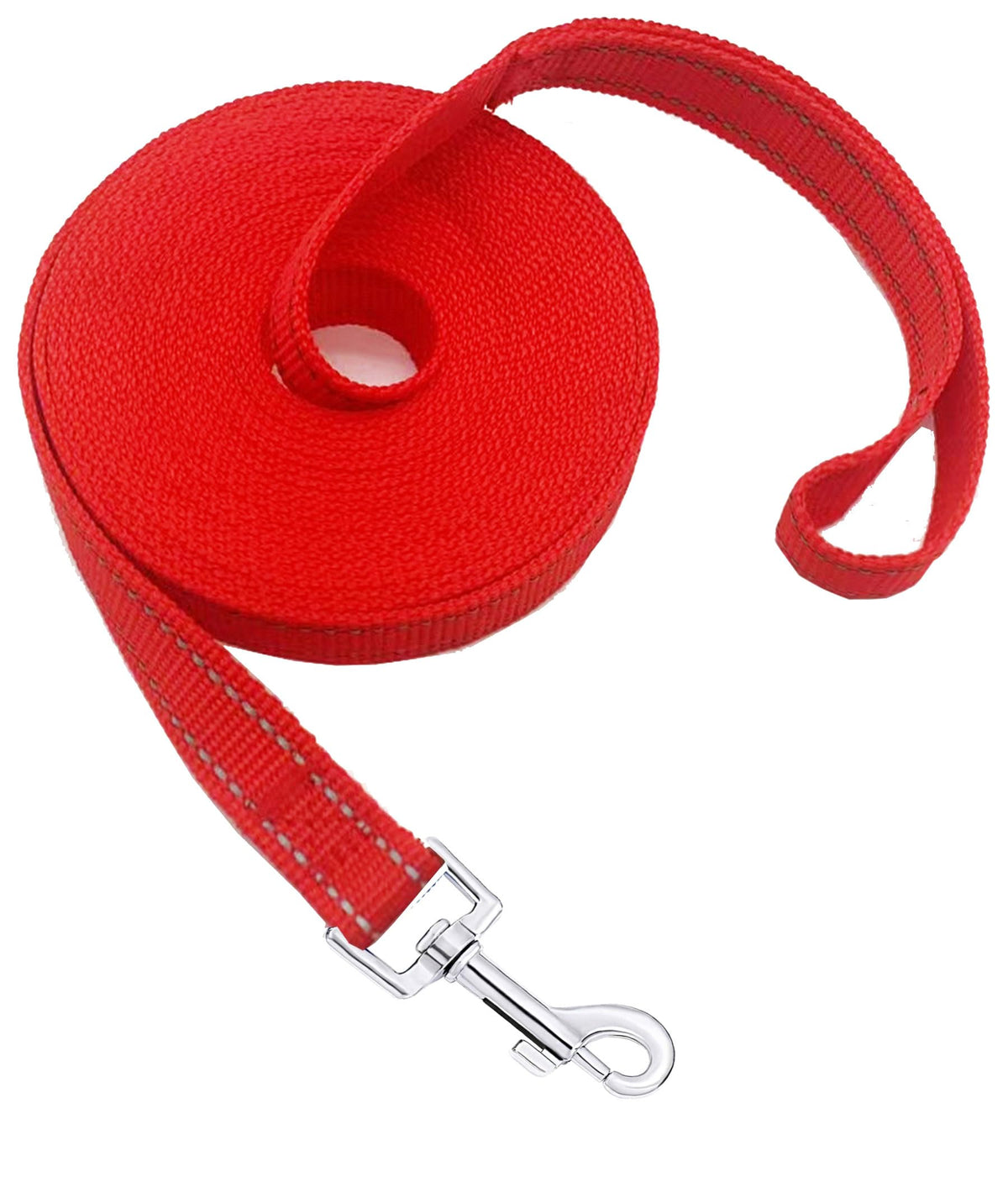 Nylon Training Dog Leash for Small Medium Large Dogs, 15ft 20ft 30ft 50ft Long Puppy Lead for Obedience Recall Training, Camping (20ft, Black)