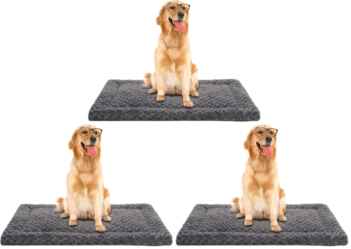 Exsnugy Washable Dog Bed Mat Medium Size Fluffy Pet Crate Pad 36x23