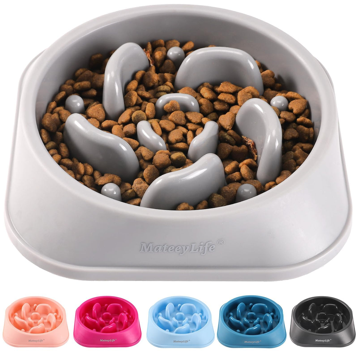 MateeyLife 2-Pack Slow Feeder Dog Bowls, 2 Cups, Dog Puzzle Feeder Bowl