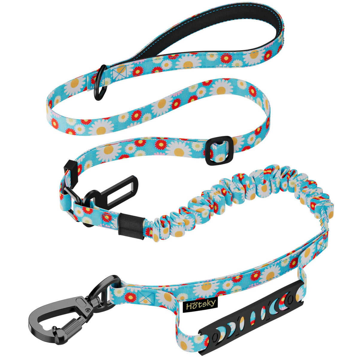 Hotsky Tactical Bungee Shock Absorbing No Pull Dog Leash,Purple Camo,4-6FT