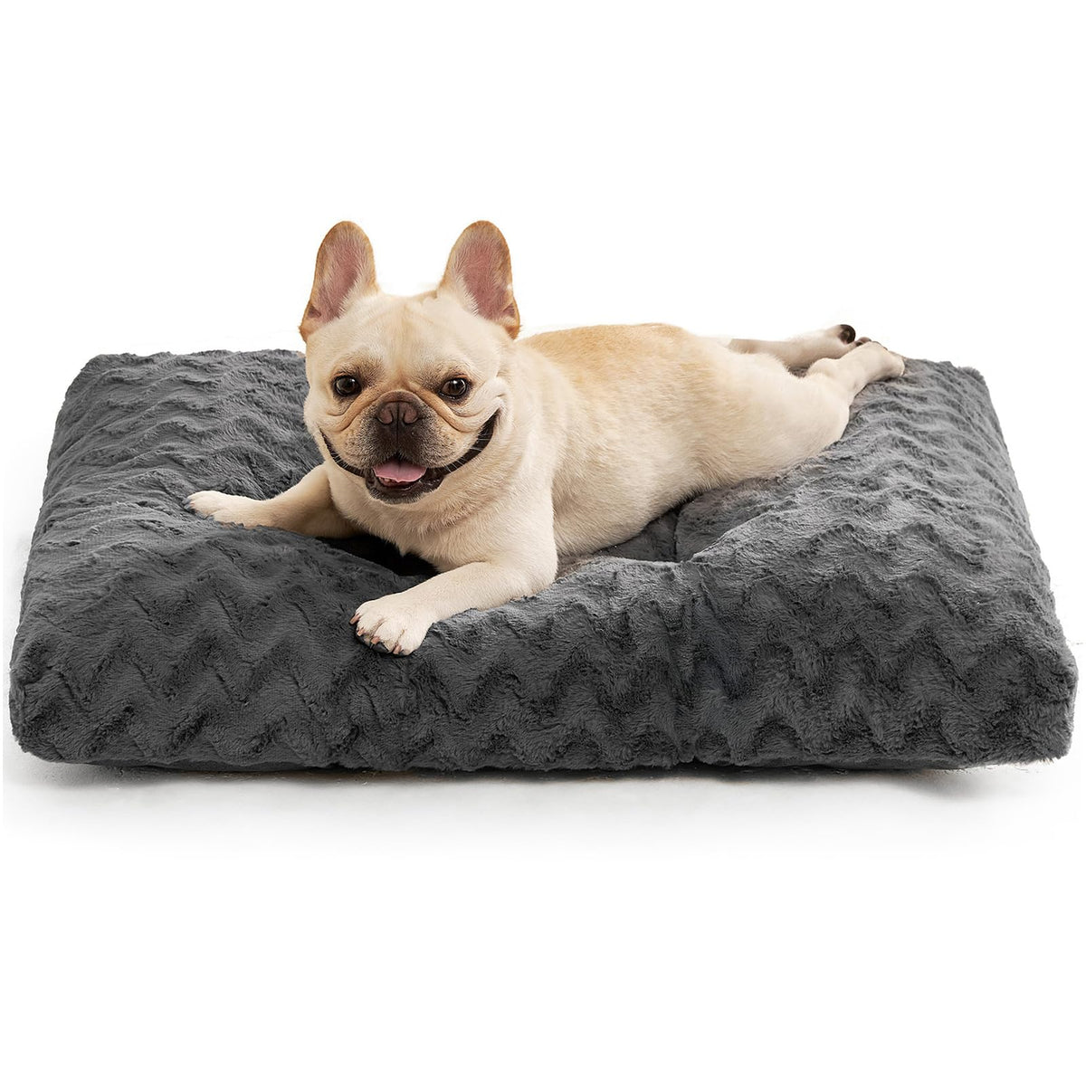 EHEYCIGA Washable Large Dog Bed for Crate, 35x23 Inch Pet Bed, Grey