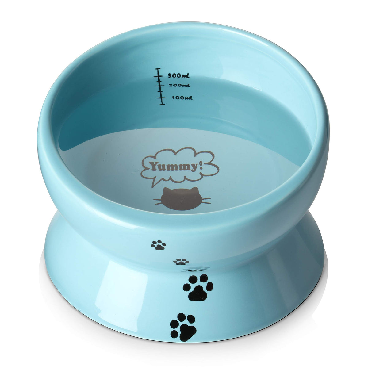 Y YHY Cat Bowl Anti Vomiting, Raised Food Bowls, Tilted Elevated Bowl, Ceramic Pet Food Bowl for Flat Faced Cats, Small Dogs, Protect Pet's Spine, Dishwasher Safe (5 Inches, White)