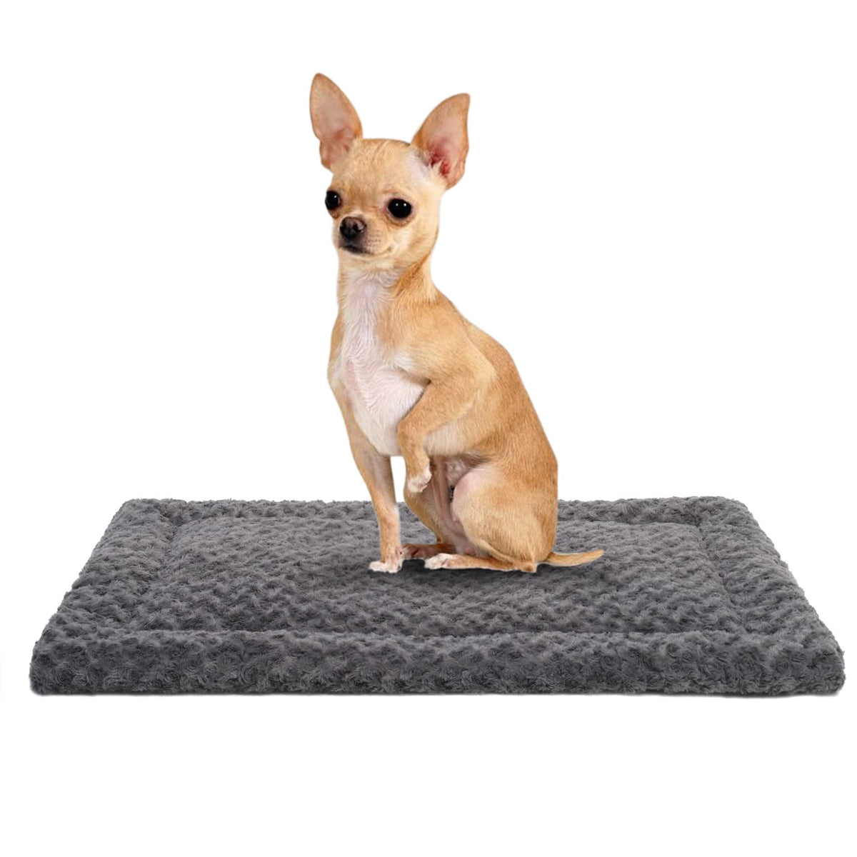 Exsnugy Washable Dog Bed Mat Medium Size Fluffy Pet Crate Pad 36x23