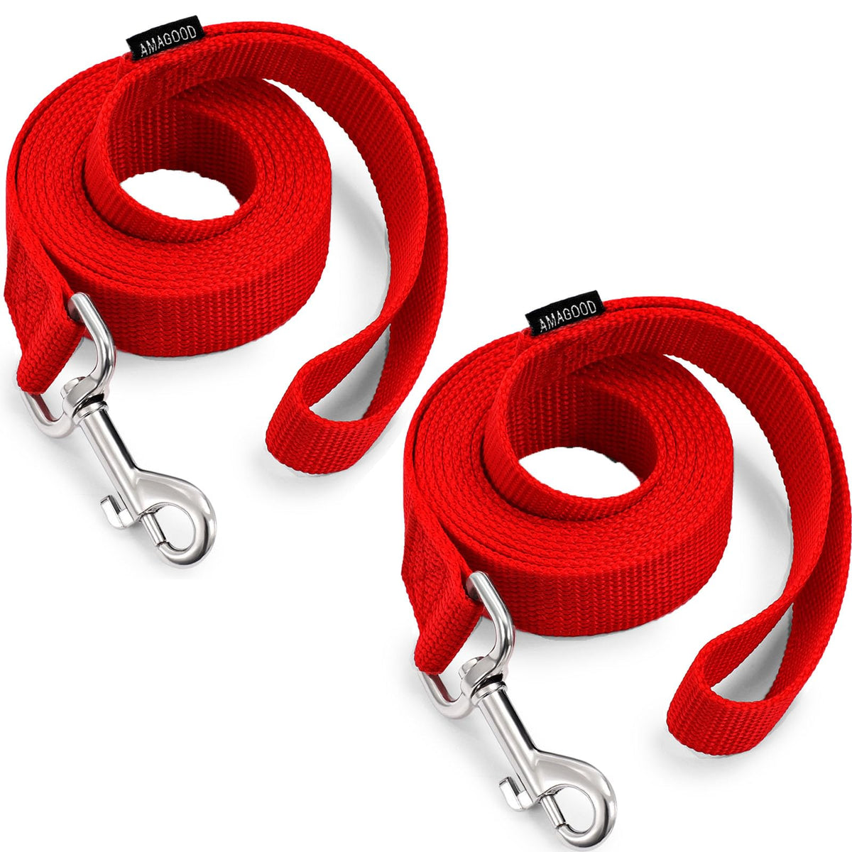6 FT Puppy/Dog Leashes, Strong Traditional Style Leash with Easy to Use Collar Hook,Dog Lead Great for Small(Red,5/8" x 6 Feet) (Red)