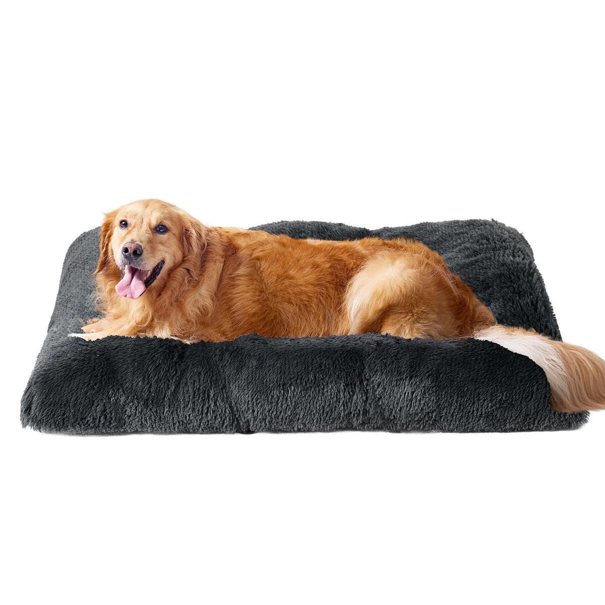 EHEYCIGA Fluffy Dog Crate Bed, Plush Extra Large Dog Pillow, Grey
