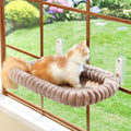 Zakkart SnugCloud Foldable Cat Window Perch (Cream White, M)