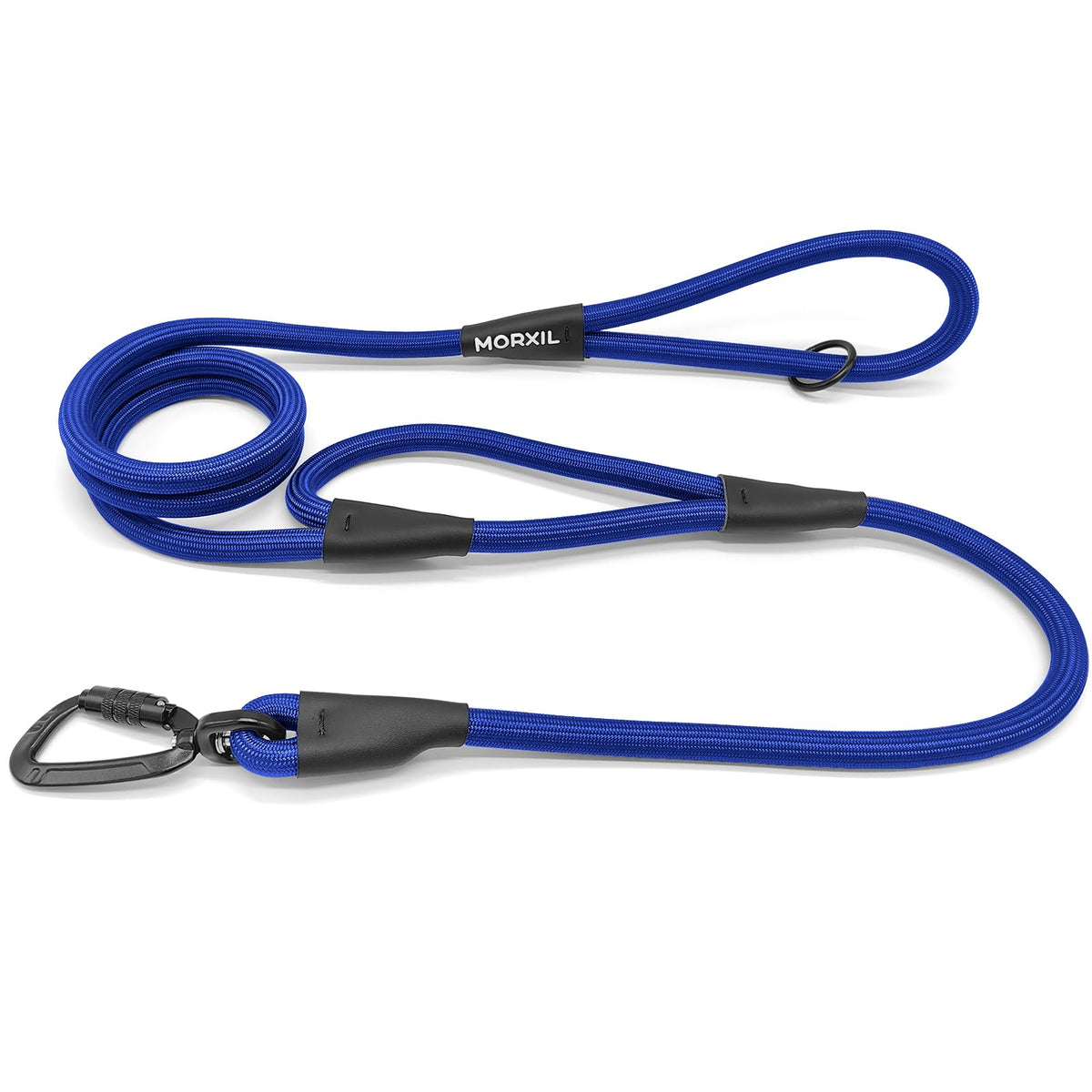 Rope Dog Leash, 6 Foot Heavy Duty Dog Leash with Aviation Aluminum Auto Locking Carabiner, Strong Nylon Pet Lead for Small, Medium, Large Dogs (Black, 6FT)