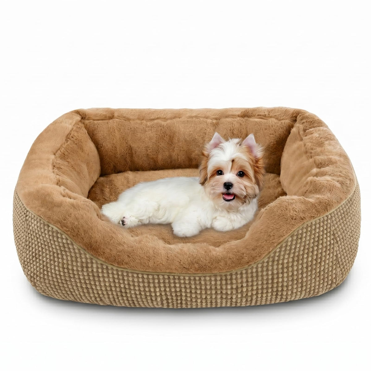 INVENHO Small Dog Bed for Small Dogs, Cat Beds for Indoor Cats Washable, Orthopedic Dog Bed, Warming Soft Calming Sleeping Puppy Bed Durable Pet Bed with Anti-Slip Bottom S(20"x19"x6")