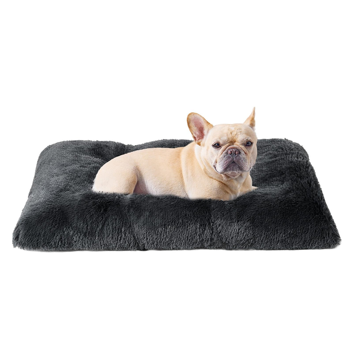 EHEYCIGA Fluffy Dog Crate Bed, Plush Extra Large Dog Pillow, Grey