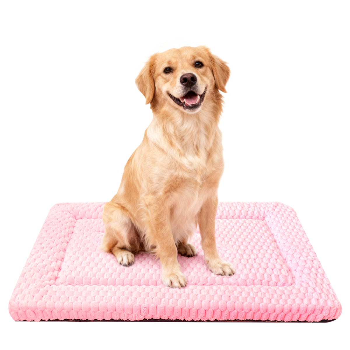 Dog Bed Mat,Reversible & Ultra Soft Kennel Pad-Machine Washable Pet Bed for Dogs & Cats-All-Weather Crate Liner for Crates,Carriers & Travel (Pink, 35" L x 23" W x 1.5" Th)