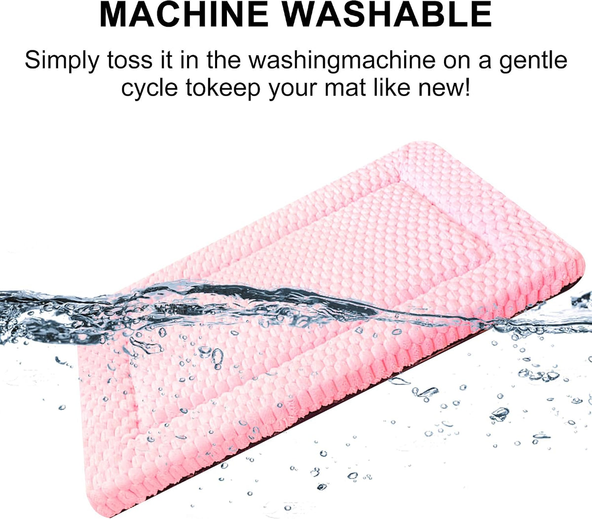 Dog Bed Mat,Reversible & Ultra Soft Kennel Pad-Machine Washable Pet Bed for Dogs & Cats-All-Weather Crate Liner for Crates,Carriers & Travel (Pink, 35" L x 23" W x 1.5" Th)