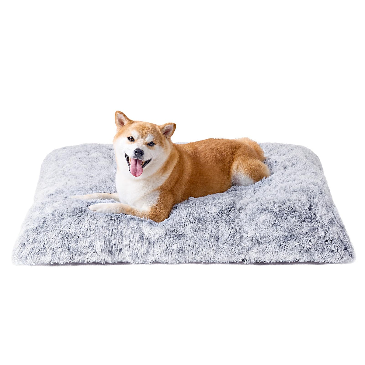 EHEYCIGA Fluffy Dog Crate Bed, Plush Extra Large Dog Pillow, Grey