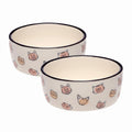 Pearhead Ceramic Cat Bowl, Holds 12 oz, Cute Cat Face Design