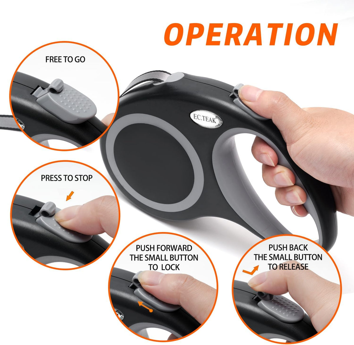 Retractable Dog Leash 26 FT Tape for Medium Large Dogs up to 110 lbs