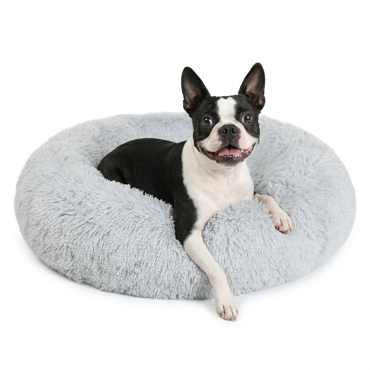 Small Calming Dogs Bed for Small Dogs Anti-Anxiety Machine Washable Fluffy Luxury Anti-Slip Waterproof Mute Base Warming Cozy Soft Pet Puppy Round Bed