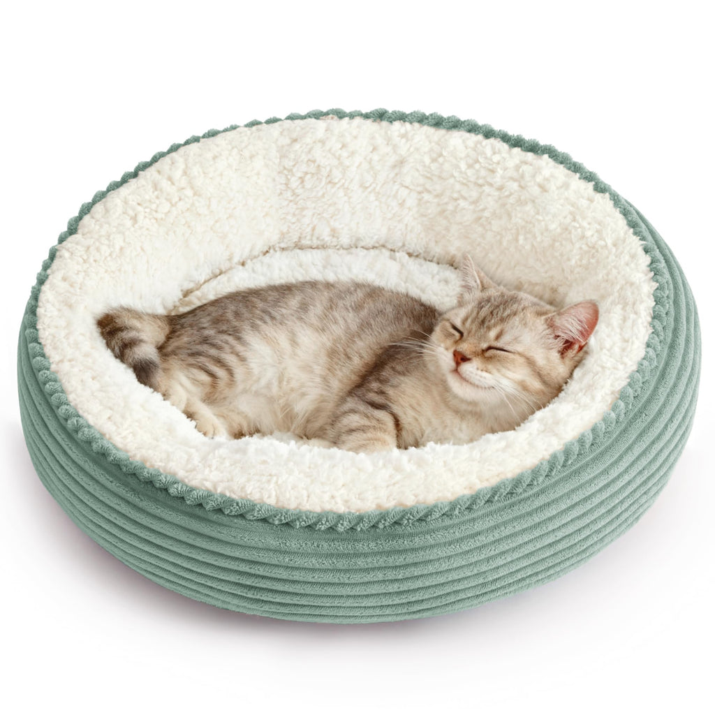Love's cabin Round Donut Cat and Dog Cushion Bed, 20in Bed for Cats or Small Dogs, Anti-Slip & Water-Resistant Bottom, Super Soft Durable Fabric Pet Beds, Washable Luxury Cat & Dog Bed Gray