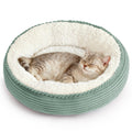 Love's cabin Round Donut Cat and Dog Cushion Bed, 20in Bed for Cats or Small Dogs, Anti-Slip & Water-Resistant Bottom, Super Soft Durable Fabric Pet Beds, Washable Luxury Cat & Dog Bed Gray