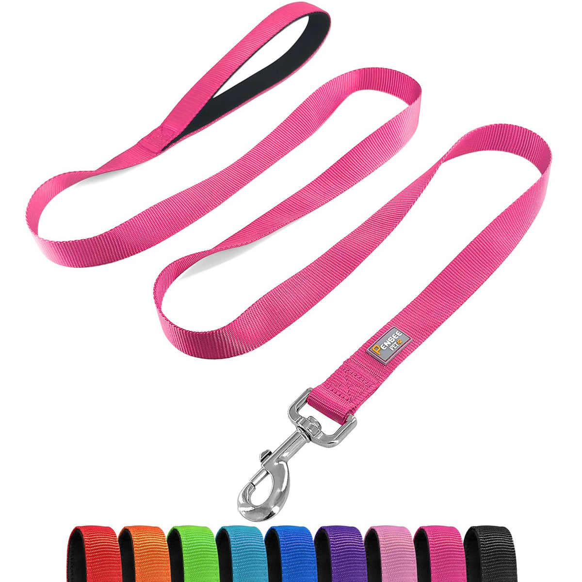 6 FT Basic Dog Leash for Medium Dogs,Black