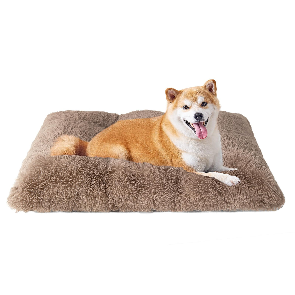 EHEYCIGA Fluffy Dog Crate Bed, Plush Extra Large Dog Pillow, Grey