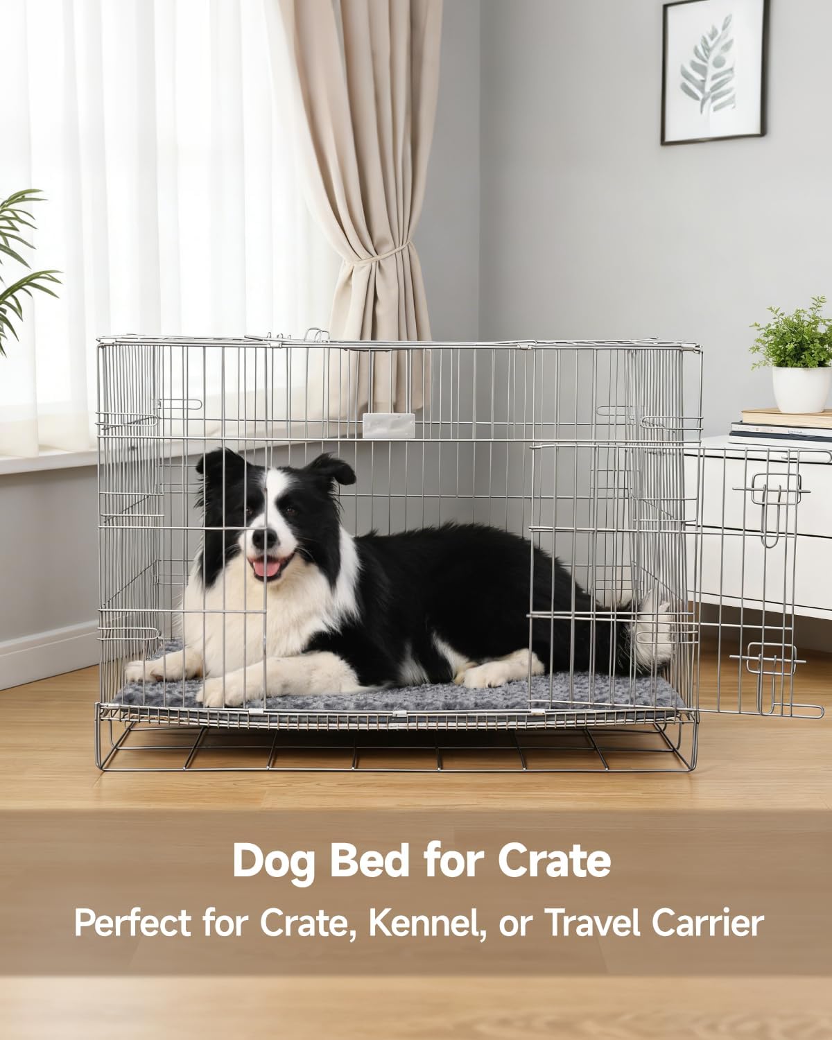 XL Dog Bed for Crate Pad, High Resilience Foam Mat Bed, 41x27, Dark Grey