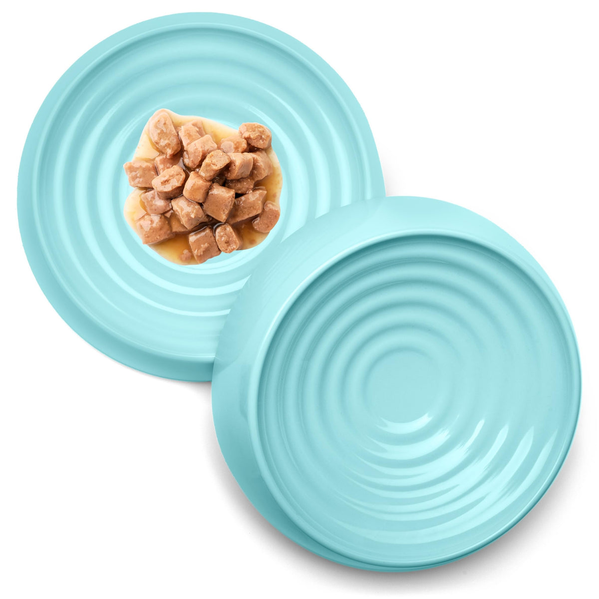 CatGuru Cat Bowls, Whisker Friendly Food Bowl for Indoor Cats, Reliefs Whisker Fatigue, Wide Kitten Dish, Non Slip Pet Dishes, Shallow Pet Plates (Marshmallow, (Pack of 2))