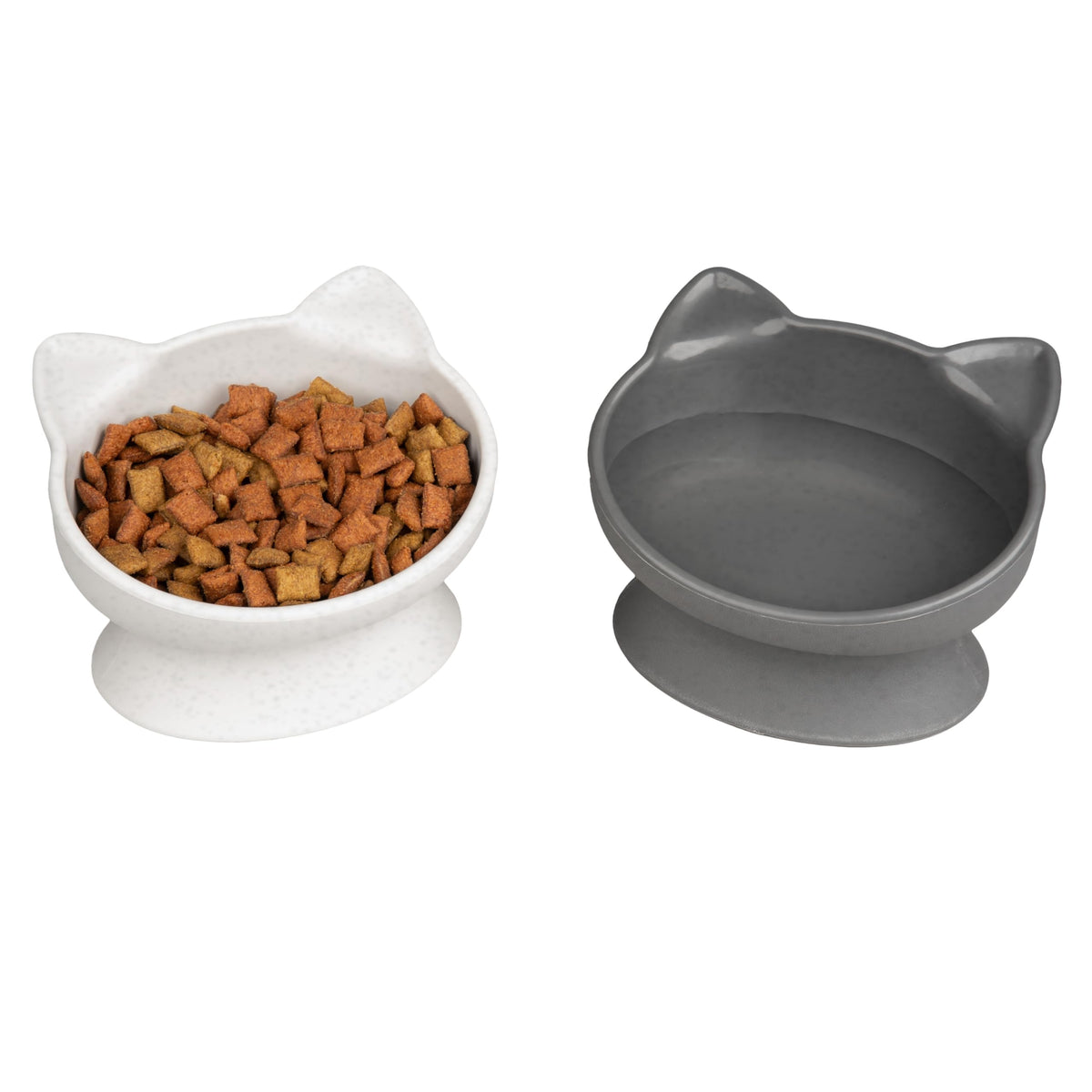 Kitty City Elevated Cat Bowls (Set of 2), Whisker-Friendly Raised Cat Food & Water Dishes, Modern Pedestal Design, Dishwasher Safe, 6.5 oz Each – Pink & Teal