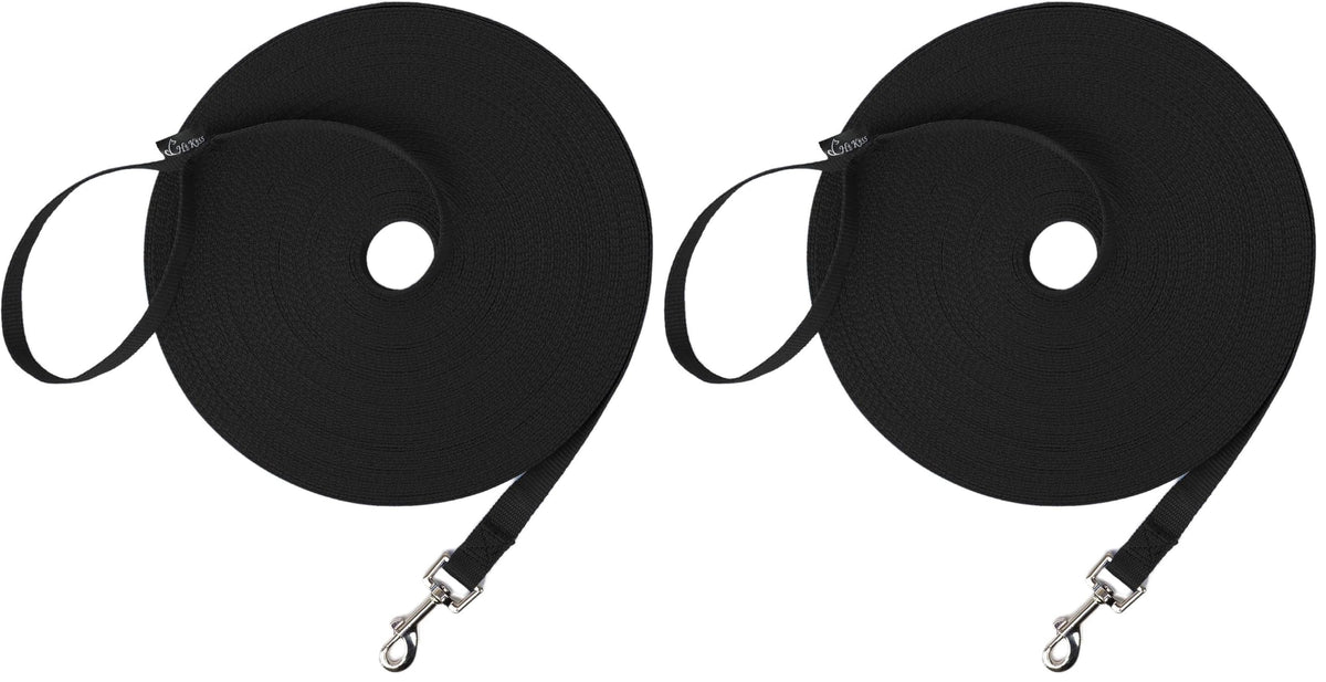 Hi Kiss Dog/Puppy Obedience Recall Agility Lead - 15ft 20ft 30ft 50ft 100ft Leash - Great for Training, Play, Camping, or Backyard - Orange 20ft