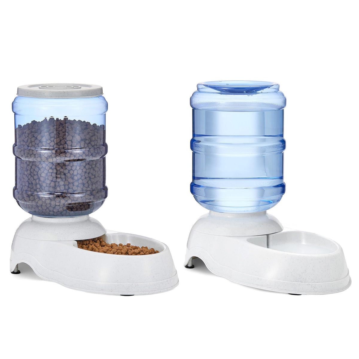 Amazon Basics Gravity Pet Food Feeder for Dogs and Cats, Easy to Clean, Easy to Fill, Removable Lid, 152fl.oz Capacity, Small
