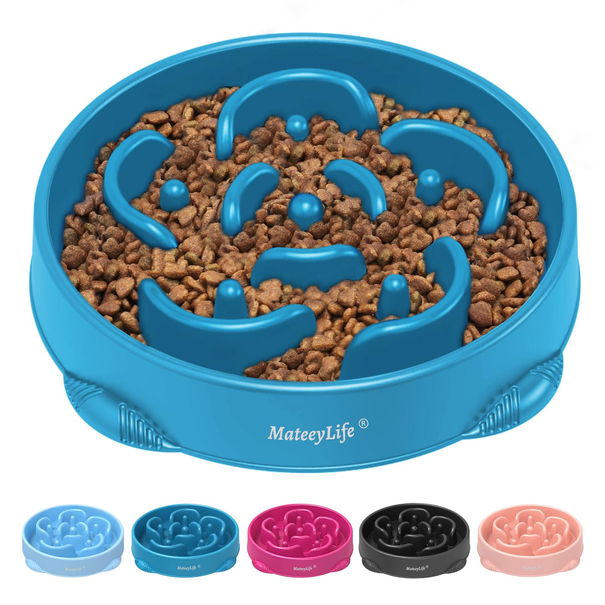 MateeyLife 2-Pack Slow Feeder Dog Bowls, 2 Cups, Dog Puzzle Feeder Bowl
