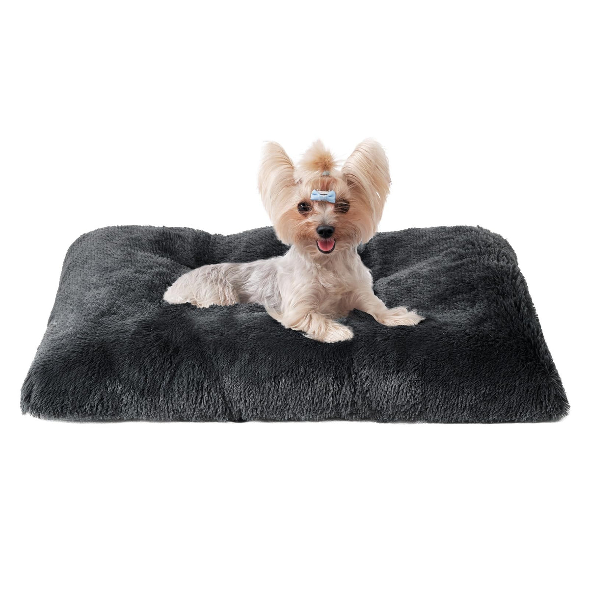 EHEYCIGA Fluffy Dog Crate Bed, Plush Extra Large Dog Pillow, Grey