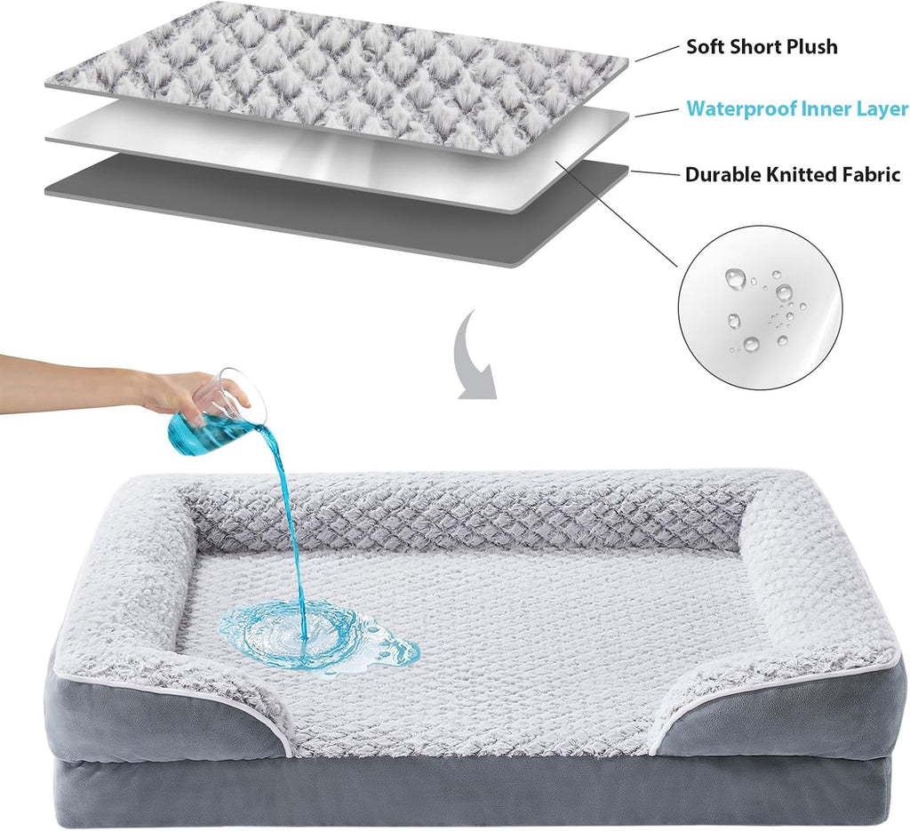 LEXTRO Washable Orthopedic Dog Bed, Waterproof Couch for Large Senior Dogs