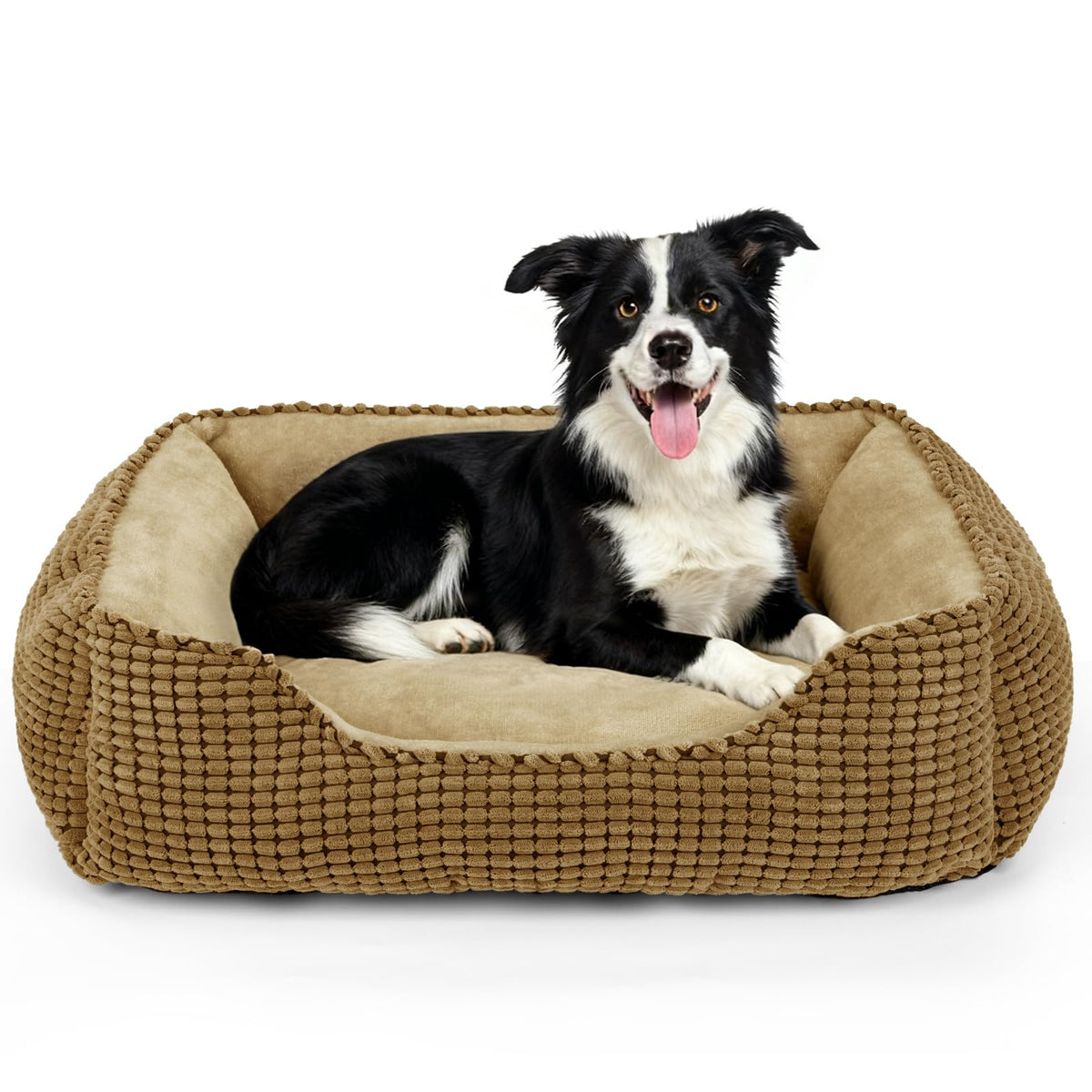 MIXJOY Dog Bed for Large Medium Small Dogs, Rectangle Washable Sleeping Puppy Bed, Soft Calming Cat Beds for Indoor Cats, Orthopedic Pet Sofa Bed, Anti-Slip Bottom with Multiple Size (20'', Grey)