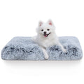 Large Dog Bed Crate Pad 35", Washable Soft Plush Pet Mats for Sleeping Grey