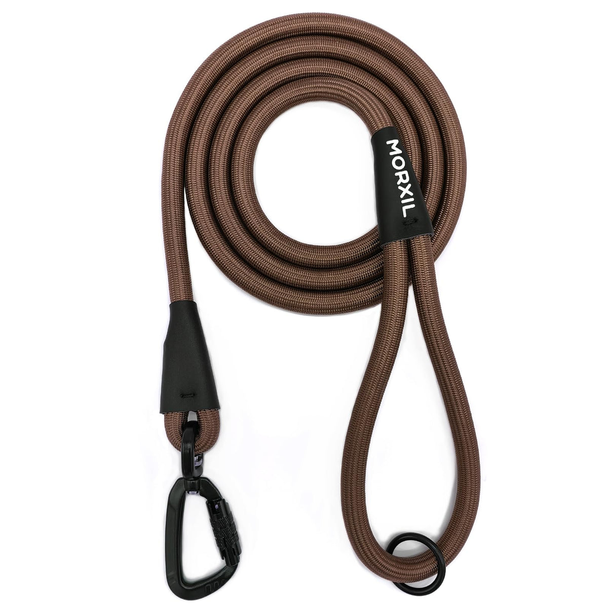 Rope Dog Leash, 6 Foot Heavy Duty Dog Leash with Aviation Aluminum Auto Locking Carabiner, Strong Nylon Pet Lead for Small, Medium, Large Dogs (Black, 6FT)