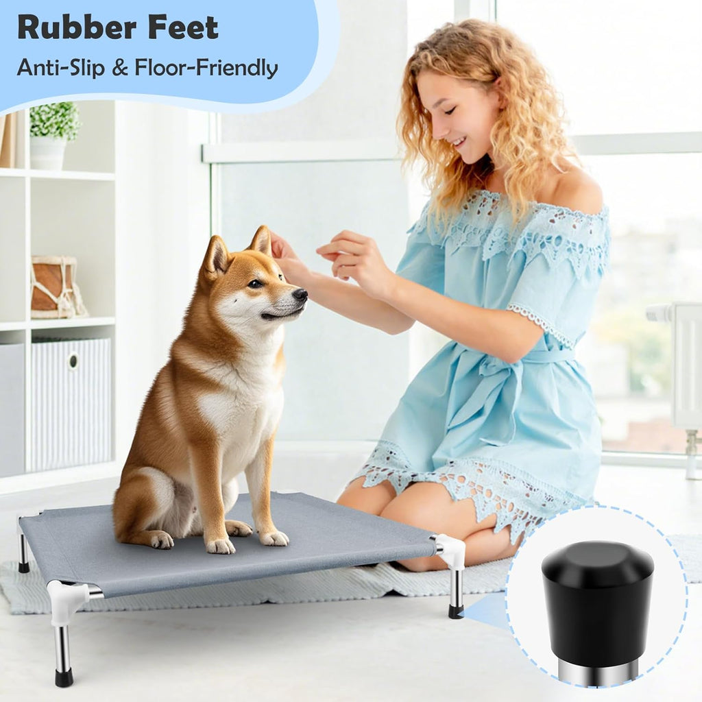 Elevated Dog Bed, Raised Outdoor Dog Bed for Medium Dogs, Portable Pet Cots