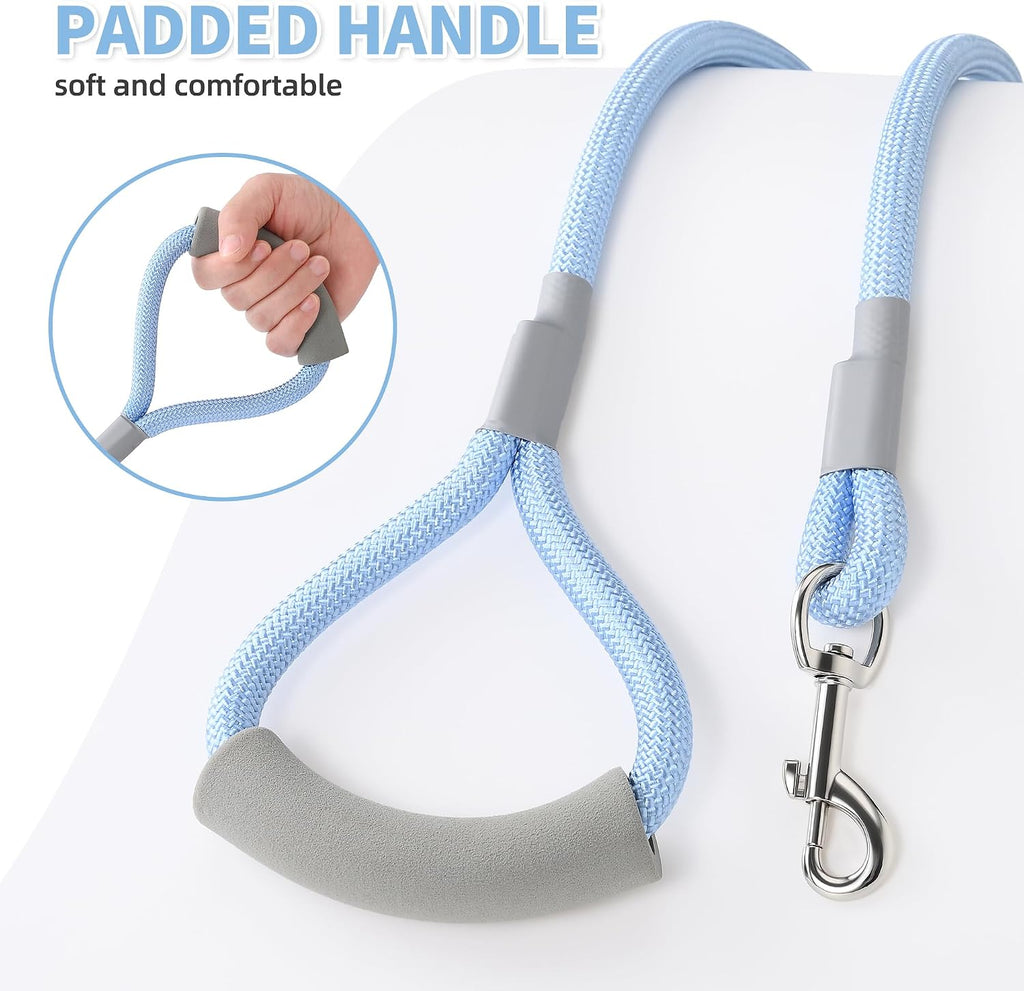 Mile High Life Dog Leash, 6FT x 1/2IN Blue, with Padded Handle