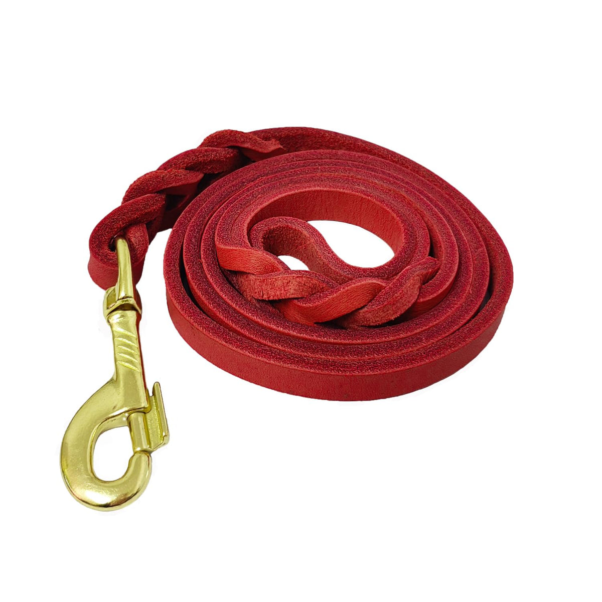 LWBMG Leather Dog Leash 6ft x 3/4 inch, Heavy Duty Genuine Leather Braided Dog Training Leash, Soft and Strong Pet Lead for Large, Medium, Small Dogs