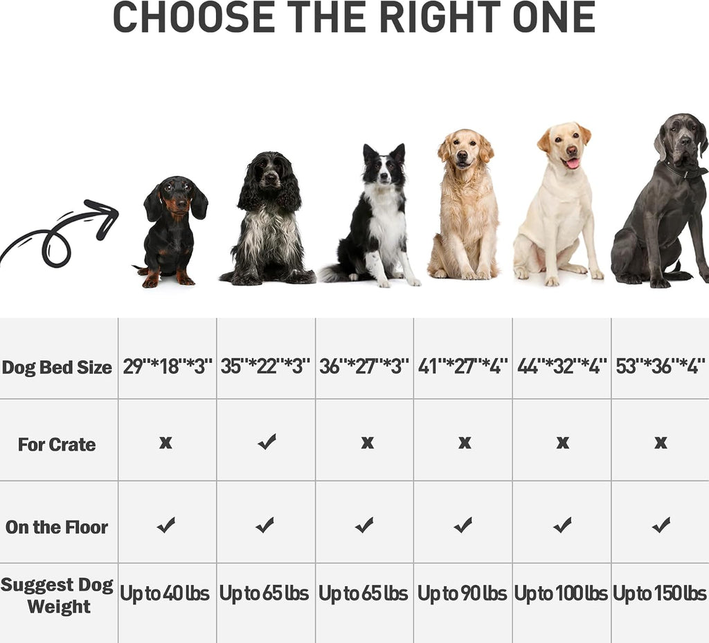 Waterproof Medium Size Dog Crate Bed Orthopedic 35x22 Grey