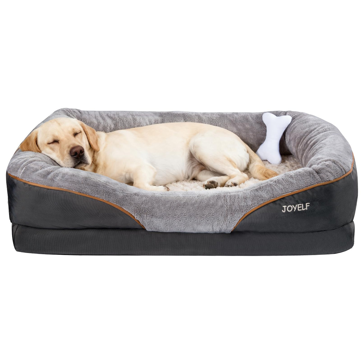 JOYELF Medium Memory Foam Dog Bed Orthopedic Dog Bed & Sofa with Removable Washable Cover and Squeaker Toy as Gift