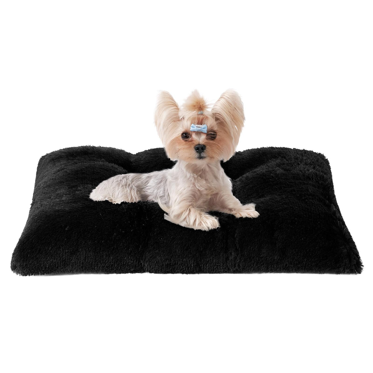 EHEYCIGA Fluffy Dog Crate Bed for Medium Dogs, Plush Crate Pad, Grey