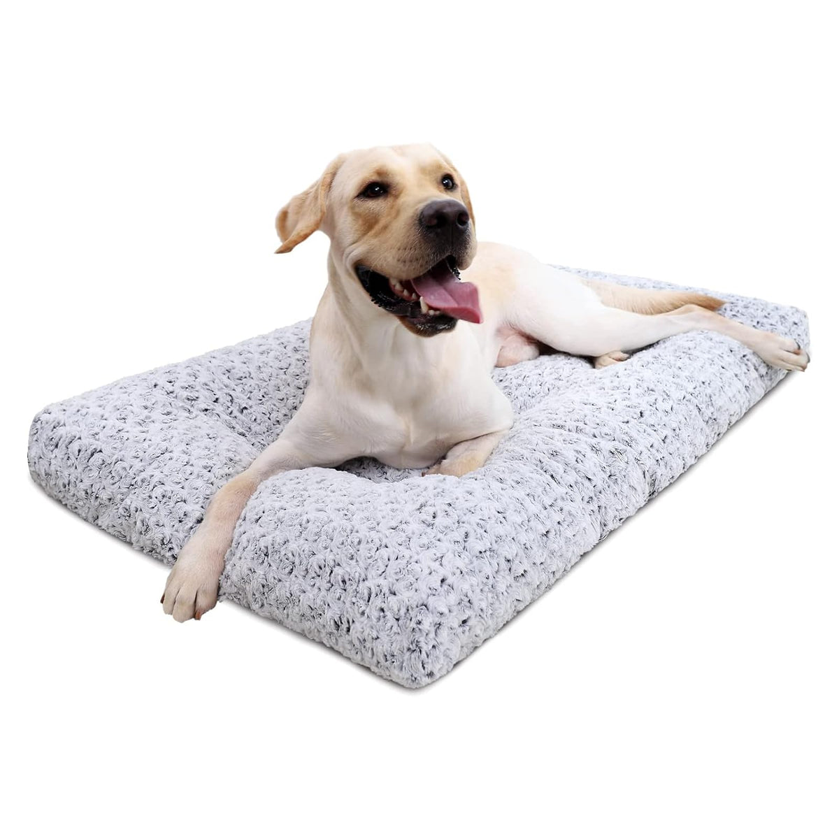 KSIIA Washable Dog Bed Small Dog Crate Bed Plush Pet Mat 23"x18" Dark Gray