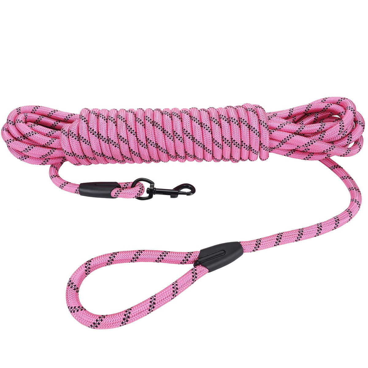 Hi Kiss Dog/Puppy Obedience Recall Agility Lead - 15ft 20ft 30ft 50ft 100ft Leash - Great for Training, Play, Camping, or Backyard - Orange 20ft