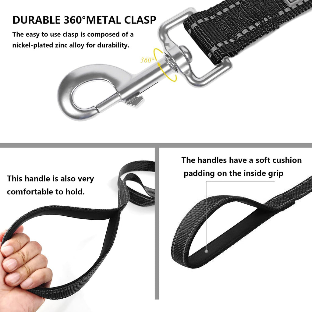 6 FT Basic Dog Leash for Medium Dogs,Black