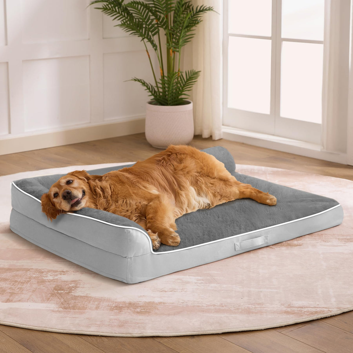 XL Orthopedic Dog Bed for Large Sized Dogs, 42"x30"x7.5", Grey